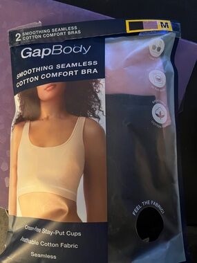GapBody Smoothing Seamless Cotton Comfort Bras - Nude & Black